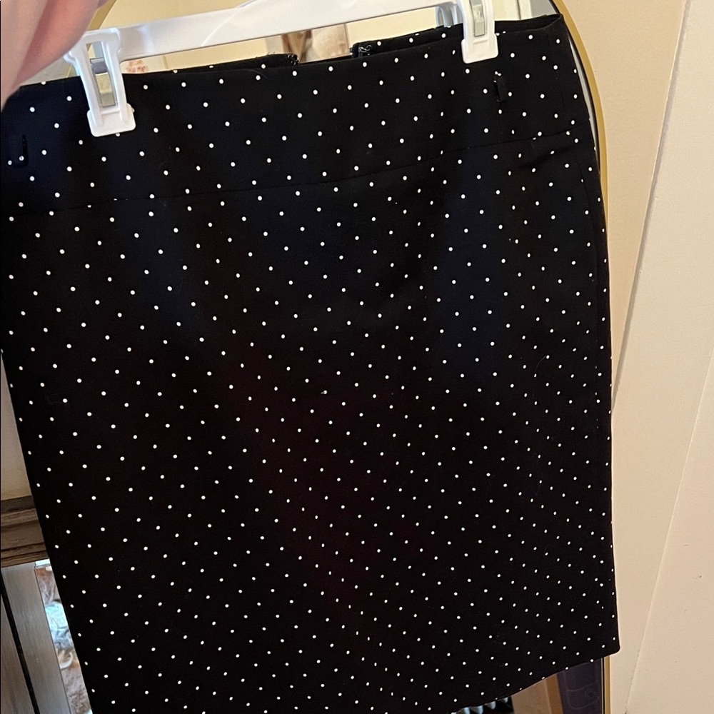 Black Polka Dot Pencil Skirt